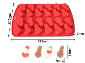 Molde silicona 24 muñecos de nieve